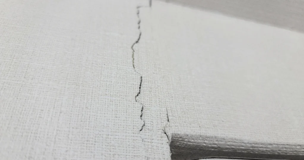 経年劣化でひび割れたクロスの様子