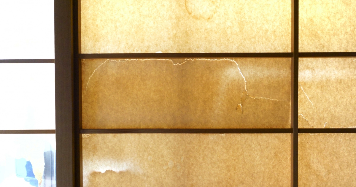 経年劣化によって破れた賃貸物件の障子