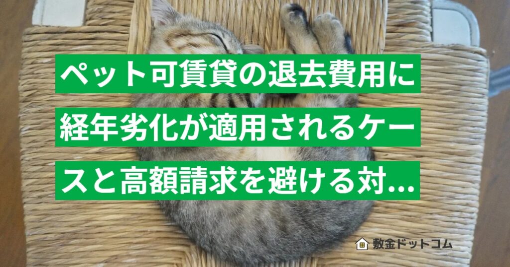 ペット可賃貸の退去費用に経年劣化が適用されるケースと高額請求を避ける対処法