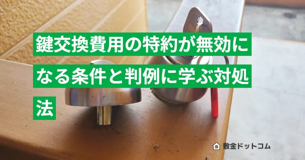 鍵交換費用の特約が無効になる条件と判例に学ぶ対処法